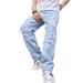 Men's Straight Leg, Non Stretch Denim Jeans, Styled For Cycling, Street Style, Chic Denim Trousers._mkmklike.com