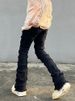 Men's Clothing Erosion Damaged Raw Edge Jeans Men Ins Trendy Brand High Street Straight Slim Flared Trousers Casual Women_mkmklike.com