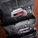 Men's Stretch Denim Shorts – Distressed Patchwork Paint Splatter Design, Slim Fit 5-Inch Inseam_mkmklike.com