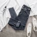 High Waisted Slimming Stretchy Tapered Cropped Pencil Jeans for Women Summer 2021 Fashionable Comfortable Denim Pants_mkmklike.com