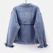 Women’s Korean Style Light Wash Denim Jacket – Loose Fit Embroidered Short Coat (Bluish/Black, S-5XL)_mkmklike.com