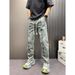 Women's Mid-Rise Straight-Leg Jeans – Minimalist Style | Washed Denim | Effortless Casual & Streetwear Aesthetic (S-3xl)_mkmklike.com