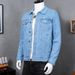 Loom Men's Denim European And American Style Korean Trend 2023 Autumn New Loose Turn-Down Collar Casual Plus Size Jacket_mkmklike.com
