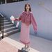 Chicco Chicco Denim Spring New Korean Retro Short Pink Jacket Age-Reducing Striped Camisole Dress Women's Autumn_mkmklike.com