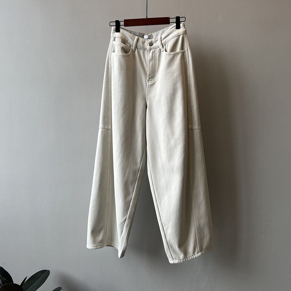 Plus Velvet Warm Jeans Women Korean Scimitar High Waist All match Floor Mopping Trousers _mkmklike.com