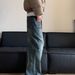 Retro Washed Distressed Men's Jeans - Loose Fit Straight Leg With Letter Print, Slightly Flared For Trendy Style_mkmklike.com