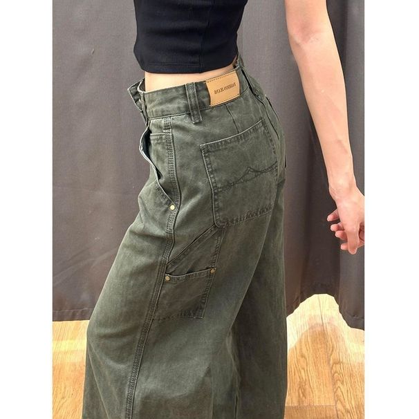 European And American Style Hot Girl Jeans, New Women's 2025 Straight-leg Petite Versatile Wide-leg Pants, Floor-length_mkmklike.com