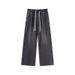 Unisex High Street Straight Leg Jeans - Retro Wide Fit Drawstring Pants For Men & Women, Casual Loose Denim Trousers_mkmklike.com