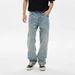 Men's High Street Loose Fit Washed Denim Jeans - Straight Leg Casual Trousers For Everyday Wear_mkmklike.com