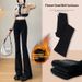 Fleece-Lined Thickened Black Pants For Women, New Autumn Winter Large Size High-Waisted Slimming And Height-Enhancing_mkmklike.com