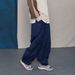 Cityboy Men's Loose Wide Leg Jeans Dark Blue Straight Hip Hop Street Dance Retro Skateboard Pants Japanese Style_mkmklike.com