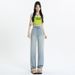 Women's Summer Thin Tencel Straight-leg Jeans, Ice Silk High-waisted Slimming Loose Breathable Narrow Wide-leg_mkmklike.com