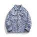 Knitted Denim Jacket, Men's Lapel, Cool And Loose Casual, Embroidered Letter Workwear Jacket_mkmklike.com