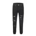 Men's Clothing High Street Diamond Splash Ink Wash Hole Patch Patchwork Hot Diamond Jeans Beggar Pants_mkmklike.com
