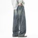Pulse American Street Style Washed Vintage Jeans For Men 2025 New Spring Autumn Casual Loose Wide-Leg Straight Long Pants_mkmklike.com