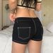 Women's Clothing Zipper Three Dimensional Pocket Denim Shorts_mkmklike.com