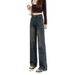 New Spring/Autumn American Retro Wide-Leg Jeans For Women, High-Waisted, Slimming, Height-Enhancing, Loose Straight-Leg_mkmklike.com