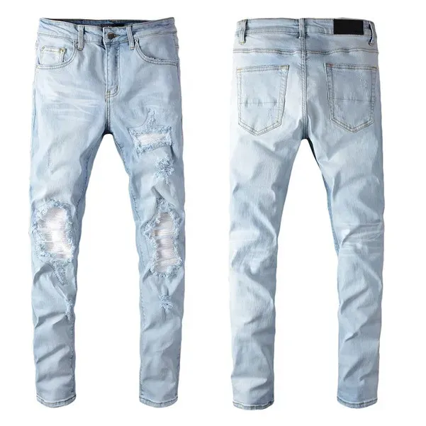 Men's Jeans 2021 Hot Mens Fashion Skinny Straight Slim Ripped Men Fashion Mens Street Wear Motorcycle Biker Jean Pants_mkmklike.com