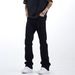 Unisex Black Cargo Jeans High Street Style Vibe Versatile Straight Leg Slightly Flared Slimming Long Pants mid Waist_mkmklike.com