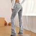Women's mid Waist Slim Fit Flared Jeans Snowflake Wash Elastic Floor Length New European American Style 2026_mkmklike.com