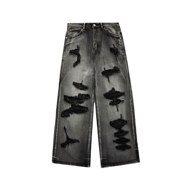 Men's Distressed Loose-Fit Jeans – Ripped Wide Leg Denim Pants (XS-XL)Men's Clothing_mkmklike.com