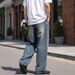 HME Men's American Style Jeans Trendy Wide Leg High Street Versatile Straight Leg Trousers Curved Blade Design Cross Border Exclusive_mkmklike.com