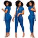 Women's Clothing solid color jumpsuit washed fashionable sleeveless jumpsuit denim trousers_mkmklike.com