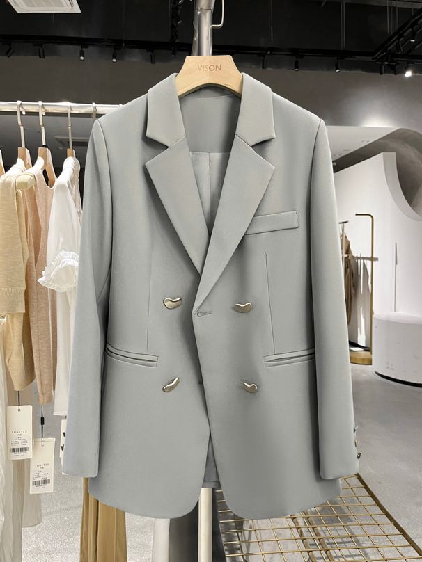 Women's Coat Long Sleeve Blazers Elegant Solid Color_mkmklike.com