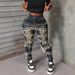 Distressed Denim Jeans For Women - High Waist Slim Fit Washed Skinny Jeans, Cotton Stretch Comfort, Fashionable Streetwear (Blue, S-2XL)_mkmklike.com