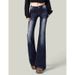Low-Rise Flared Jeans For Women – Vintage Washed Denim, Bootcut Stretch Pants With Distressed Details, Y2K Retro Style (XS-2XL)_mkmklike.com