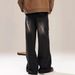 Men's Clothing High Street Retro Rhizome Print Wide Leg Jeans Washed And Distressed Loose And Versatile Straight Leg Floor Length Trousers Trend_mkmklike.com