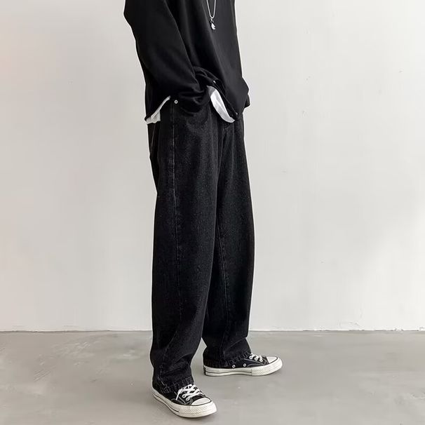 Men's Clothing Retro Jeans For Men New Styles For Spring And Autumn Loose And Casual Straight And Wide Leg Slim And High End_mkmklike.com