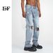 EF JEANS | 2023 New Product, Korean Version Of Straight Tube Ripped Casual Trousers Zipper Design Slim Jeans For Men And Women_mkmklike.com