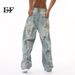 EF JEANS | 2024 New Product Niche Personality Old Wasteland Style American Dirty Dyed Graffiti Jeans High Street Tide_mkmklike.com
