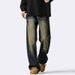 American High Street Jeans For Men, 2025 Summer Thin Vintage Distressed Washed Cool Loose Casual Straight-Leg Long Pants_mkmklike.com