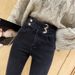 Thickened Fleece-lined High-waisted Women's Jeans For Autumn And Winter, Versatile, Slim-fit, Skinny, Stretchy, Cropped_mkmklike.com