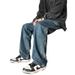 Nordmann American Retro Workwear Jeans For Men Washed Loose Wide-Leg Casual Trendy Brand High Street Design Straight Pants_mkmklike.com