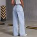 Women's High Street Ripped Straight Leg Jeans - Loose Fit Vintage Washed Denim Pants For Casual & Everyday Wear_mkmklike.com