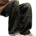 Men's Retro Star Patch Jeans High Street Style Trendy Washed Loose Straight Leg Wide Leg Trousers Mid Waist_mkmklike.com
