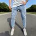 Men's Clothing Light Luxury Trendy Loose Fitting Jogger Jeans Elastic Waistband Pants Autumn Winter Hot Selling_mkmklike.com