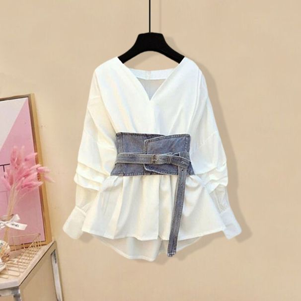 Women's Clothing Summer Light Mature Suits For Women New Design Versatile Slim Waist Shirt Jeans Fashion Three Piece Suit_mkmklike.com