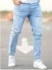 Men's Slim Fit Ripped Jeans - Distressed Denim Pants With Stylish Tears For Urban Streetwear Look_mkmklike.com