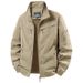 Cross-border 2026 Spring New Men's Solid Color Workwear Outdoor Casual Stand-up Collar Loose Fit Plus Size Lightweight_mkmklike.com