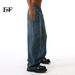EF JEANS | 2024 New Blue Retro Mid Waist Loose Straight Wide Leg Jeans Trendy Daily Versatile_mkmklike.com