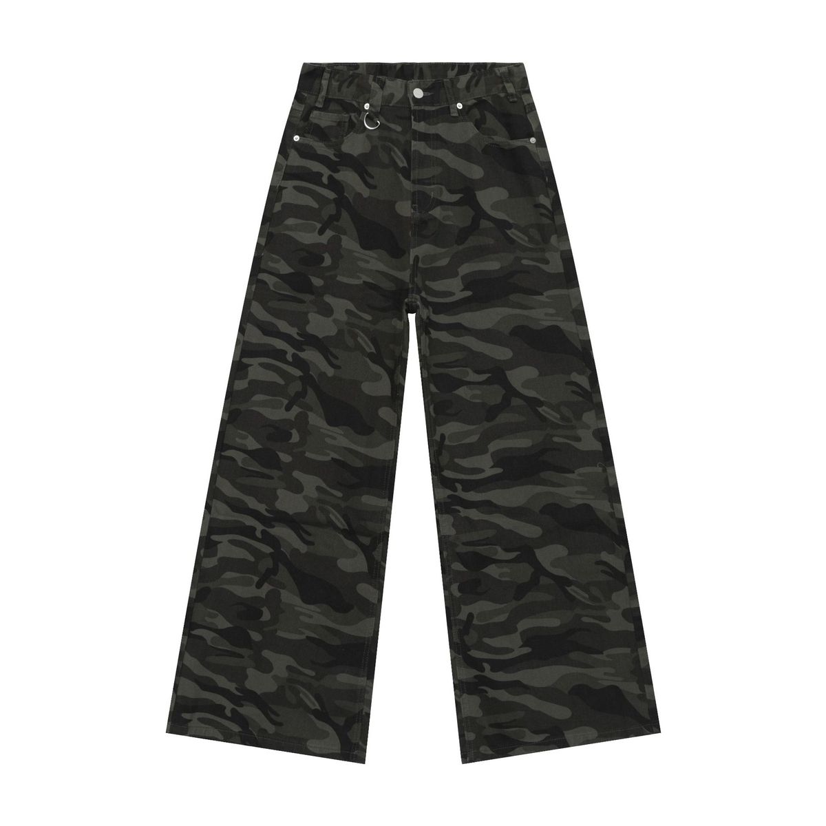 Men's Clothing Autumn Retro High Street Camouflage Straight Wide Leg Jeans_mkmklike.com