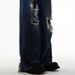 Men's Clothing Retro Distressed Beggar Hole Design Mopping Washed Jeans Niche High Street Loose Versatile Wide Leg Pants_mkmklike.com