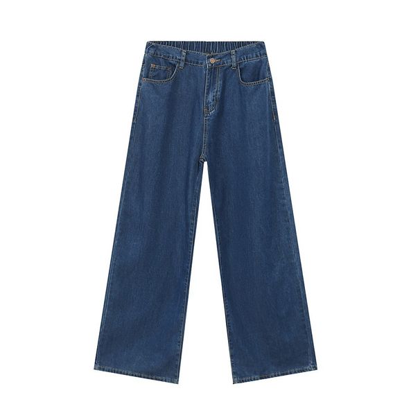 Men's Clothing Relaxed Fit Straight Leg Jeans With Elastic Waistband Comfortable Casual Trousers For Men & Women | Multiple Colors (Black, Dark Blue)_mkmklike.com