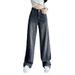 Retro Wide-Leg Jeans For Women – High Waist Non-Stretch Drape Pants (Black/White/Blue, S-5XL)_mkmklike.com