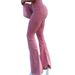 Women's Clothing New Fashion High Waist Slim Street Style Pink Hip Flared Casual Jeans_mkmklike.com