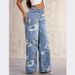 Spring Summer New Women's Button up Front Pocket Printed Casual Jeans Denim Export Style 2026_mkmklike.com